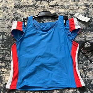 NWT Speedo Blue and Red Girls Swimsuit Set